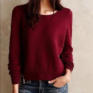 Anthropologie burgundy sweater